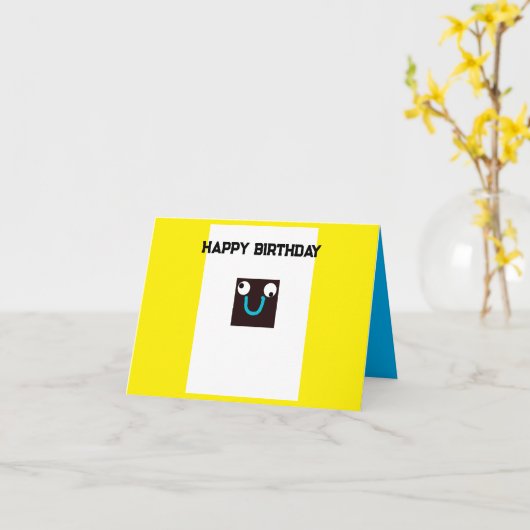 Gelukkige verjaardag  kaart (Gele Bloem)