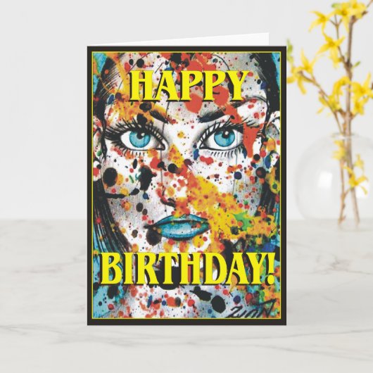 Gelukkige Verjaardag Kaart (Gele Bloem)