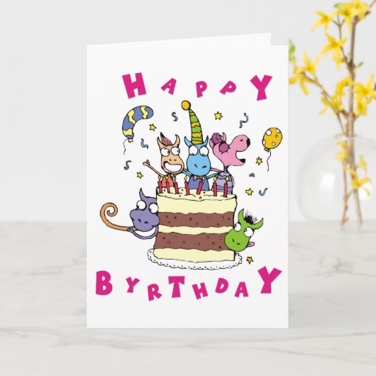 Gelukkige Verjaardag! Kaart (Gele Bloem)