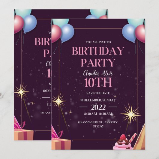 gelukkige verjaardag kaart (Voorkant / Achterkant)