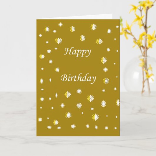Gelukkige Verjaardag Kaart (Gele Bloem)