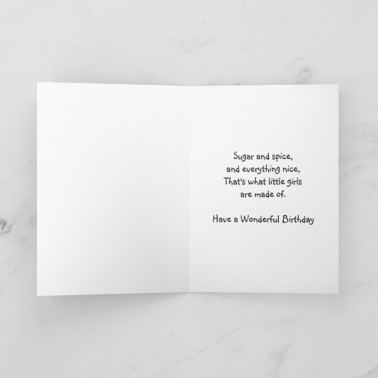 Gelukkige Verjaardag Kaart klein meisje met een gr (Binnen)