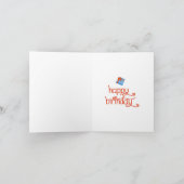 gelukkige verjaardag kaart met ballonnen en cadeau (Binnen)