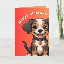 Gelukkige Verjaardag Kaart met Dog Graphic