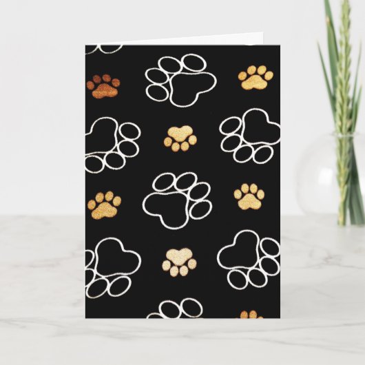 Gelukkige Verjaardag Kaart met Dog Paw Prints (Voorkant)