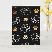 Gelukkige Verjaardag Kaart met Dog Paw Prints (Gele Bloem)
