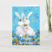 Gelukkige Verjaardag Kaart met Schattige Paar Bunn (Voorkant)