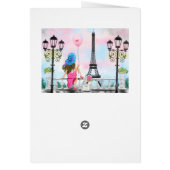 Gelukkige Verjaardag Kaart Vrouw in de Eiffeltoren (Achterkant)