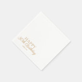 Gelukkige Verjaardag kalligrafie Gepersonaliseerd Servet (Hoek)