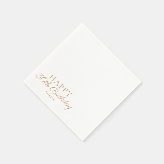 Gelukkige Verjaardag kalligrafie Gepersonaliseerd Servet (Hoek)