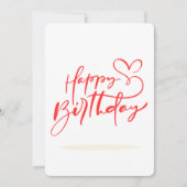 Gelukkige Verjaardag Kalligrafie met Heart Design Kaart (Voorkant)