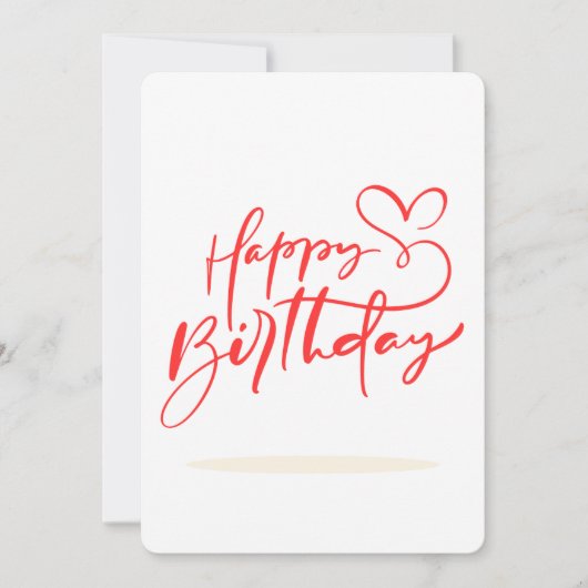 Gelukkige Verjaardag Kalligrafie met Heart Design Kaart (Voorkant)