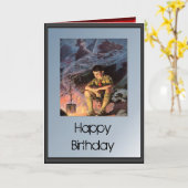 Gelukkige verjaardag - kampvuur kaart (Gele Bloem)