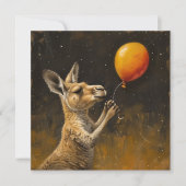 Gelukkige Verjaardag, Kangoeroe met ballon Feestdagenkaart (Voorkant)