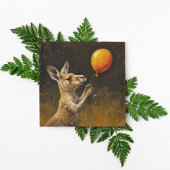 Gelukkige Verjaardag, Kangoeroe met ballon Feestdagenkaart