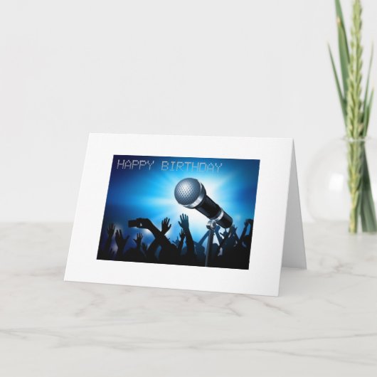 Gelukkige Verjaardag - Karaoke Style Design Kaart (Voorkant)