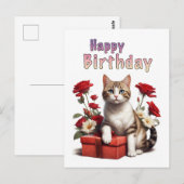 gelukkige verjaardag kat briefkaart (Voorkant / Achterkant)
