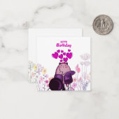 Gelukkige verjaardag kat feestelijke grap notitiekaartje (Voorkant / Achterkant in situ)