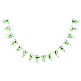 Gelukkige Verjaardag Kat Gezicht Helder Groene oge Vlaggetjes