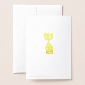 Gelukkige Verjaardag Kat Gouden Folie Kaarten (Met envelop)