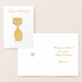 Gelukkige Verjaardag Kat Gouden Folie Kaarten (Display)