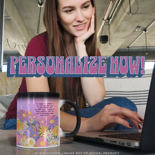 Gelukkige verjaardag! Kat in de psychedelische blo Magische Mok