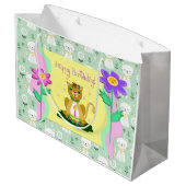 Gelukkige Verjaardag Katten Grote Gift Bag Groot Cadeauzakje (Achterkant Gekanteld)