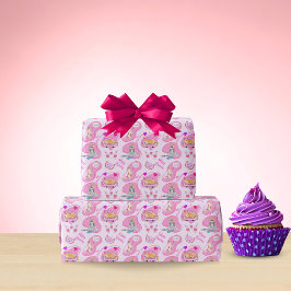Gelukkige verjaardag katten hebben een feestje cadeaupapier