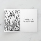 Gelukkige verjaardag | Kattenkleurplaat Inside Kaart (Binnen)