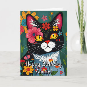 Gelukkige verjaardag   Kattenkleurplaat Inside Kaart