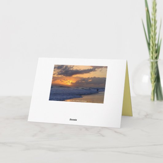 Gelukkige Verjaardag, Kauai Beach Sunset Kaart (Achterkant)