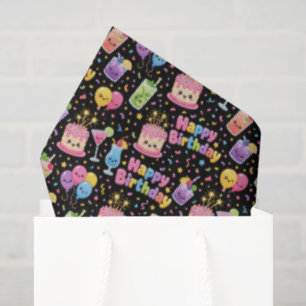 Gelukkige Verjaardag Kawaii Kunst Feest Tissuepapier