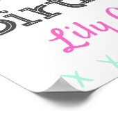 Gelukkige Verjaardag Kawaii Schattigee Regenboog K Poster (Hoek)