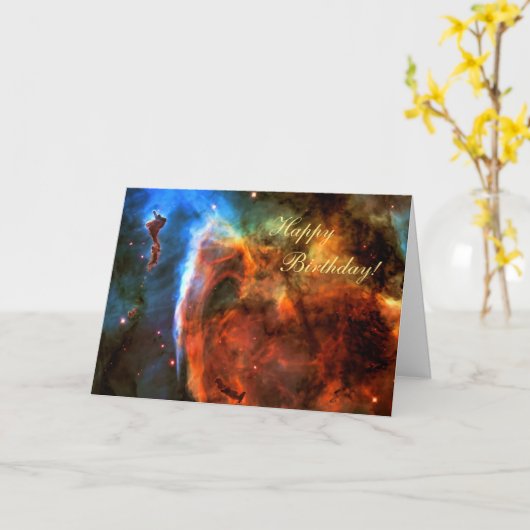 Gelukkige Verjaardag - Keyhole Nebula, Digitus Imp Kaart (Gele Bloem)