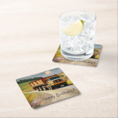 Gelukkige verjaardag kiepwagen kartonnen onderzetters (Insitu)