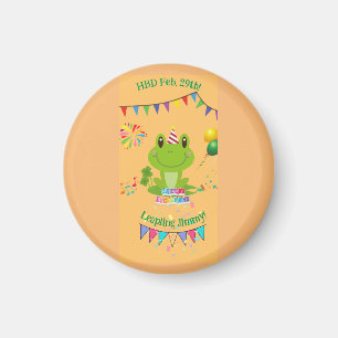 Gelukkige Verjaardag Kikker Banners Ballon Vuurwer Magneet