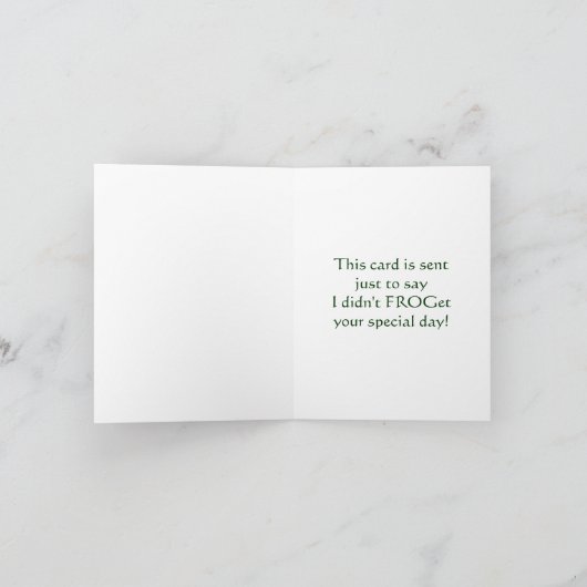 GELUKKIGE VERJAARDAG Kikker Wenskaart Kaart (Binnen)