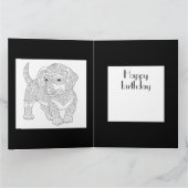 Gelukkige Verjaardag Kind en Hond Kleuring Kaart (Binnen)