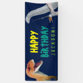 Gelukkige Verjaardag Kinder Dinosaurus Verjaardag Spandoek (Verticaal)