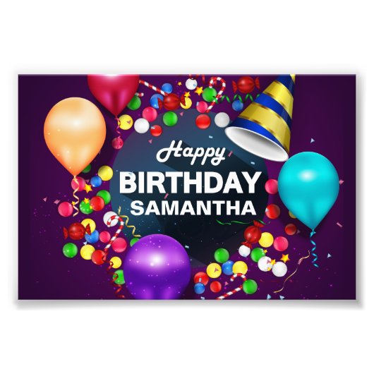 GELUKKIGE VERJAARDAG KINDER FOTO AFDRUK (Voorkant)