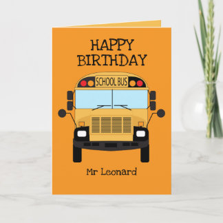 Gelukkige Verjaardag Kindergarten School Bus Drive Kaart