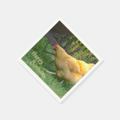 Gelukkige Verjaardag Kip Servet (Hoek)