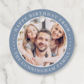 Gelukkige verjaardag Klassieke Eenvoudige Familie  Bedankjes Labels (Achterkant)