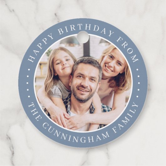 Gelukkige verjaardag Klassieke Eenvoudige Familie  Bedankjes Labels (Achterkant)