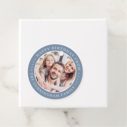 Gelukkige verjaardag Klassieke Eenvoudige Familie  Bedankjes Labels (In situ)