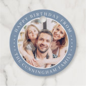 Gelukkige verjaardag Klassieke Eenvoudige Familie  Bedankjes Labels (Voorkant)