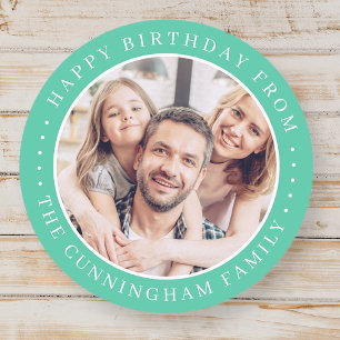 Gelukkige Verjaardag Klassieke Eenvoudige Familie  Ronde Sticker