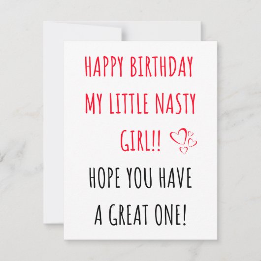 Gelukkige verjaardag klein vervelend meisje feestdagenkaart (Voorkant)