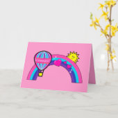 Gelukkige verjaardag kleindochter met zon en regen kaart (Gele Bloem)