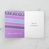 Gelukkige Verjaardag Kleindochter paarse lila foto Kaart (Binnen)